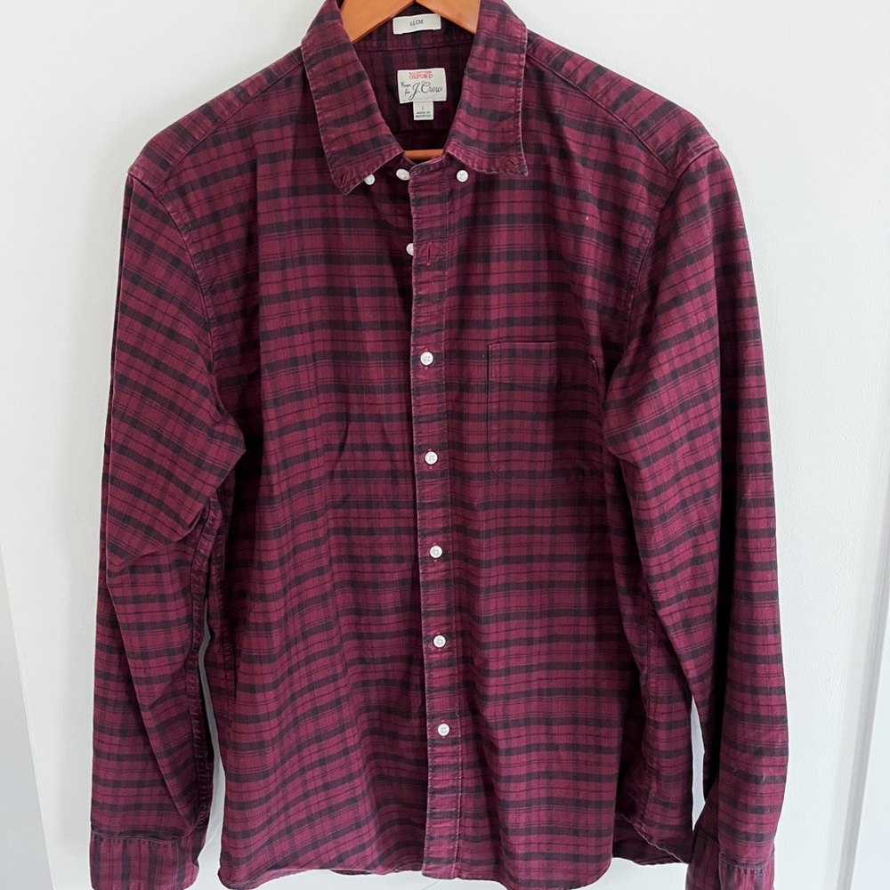 J.Crew Mens slim all cotton Oxford button up size large
